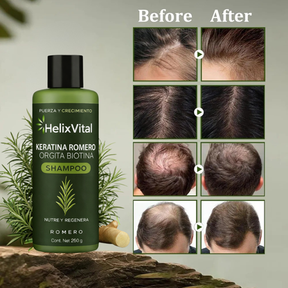 Keratin + Rosemary + Nettle + Biotin - Nourishing and Regenerating Shampoo for Thick, Voluminous Hair