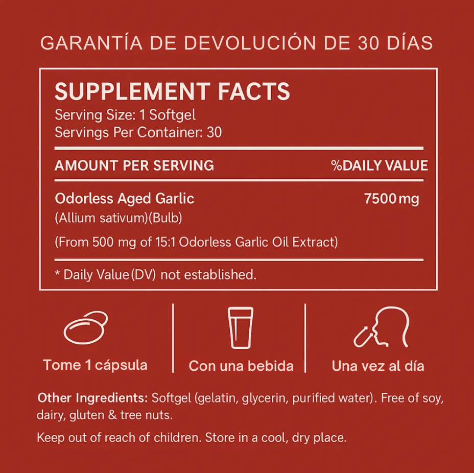 Aged Garlic Extract 7500 mg - The natural secret to overall cardiovascular wellness support