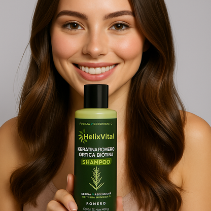 Keratin + Rosemary + Nettle + Biotin - Nourishing and Regenerating Shampoo for Thick, Voluminous Hair