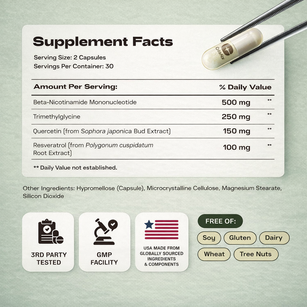 Cata-Kor NMN 1000mg | 4-in-1 NAD+ Cellular Energy Formula